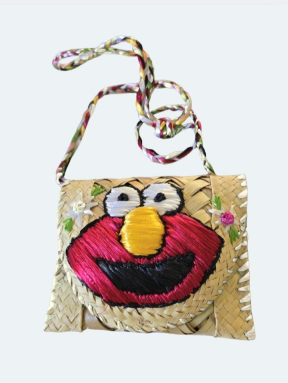 Handmade Mini Elmo Purse Wicker Shoulder Bag - Made In Bahamas